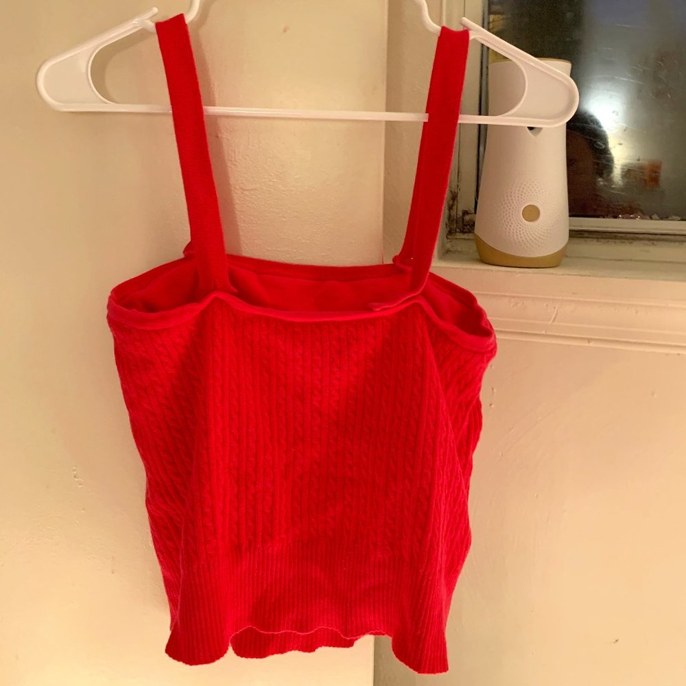 Pink Casual Sweater Tank Top